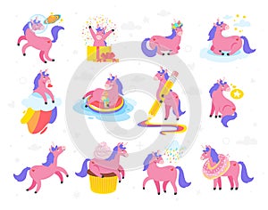 Cute unicorn. Fairytale animal