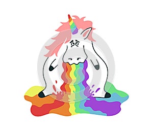 Cute unicorn puke rainbow.