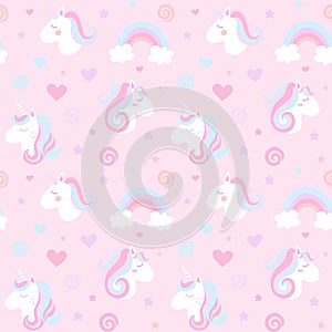 Cute Unicorn seamless pattern