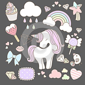 Cute unicorn set