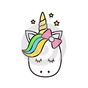Cute unicorn. Vector cartoon character
