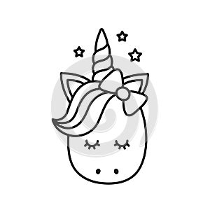 Cute unicorn. Vector cartoon character