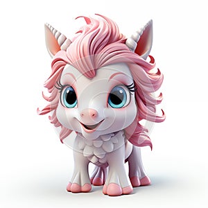 Cute unicorn on white background