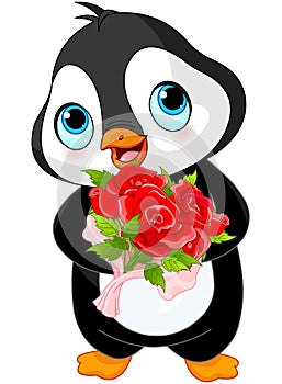 Cute Valentine day penguin