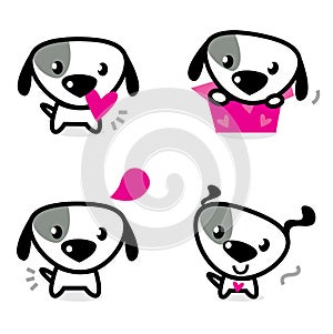 Cute valentine dogs set