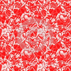 Cute valentine`s seamless pattern with hearts. Love theme. Weddi