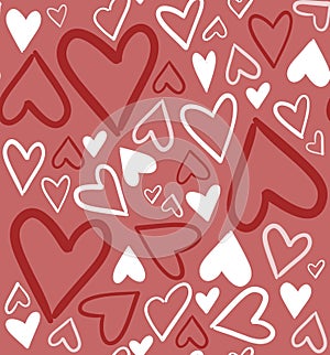 cute valentine seamless pattern. valentine's day vector illustration with hearts