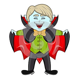 Cute Vampire Cartoon with Smile