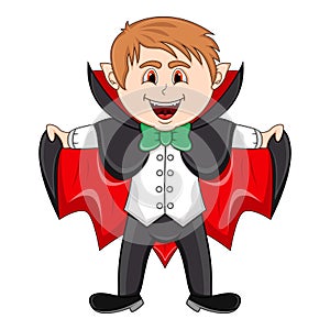 Cute Vampire Cartoon with Smile