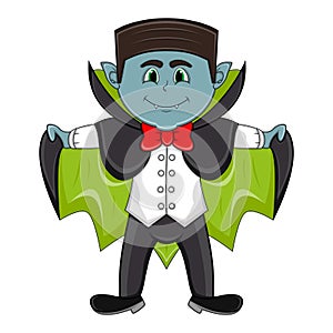 Cute Vampire Cartoon with Smile