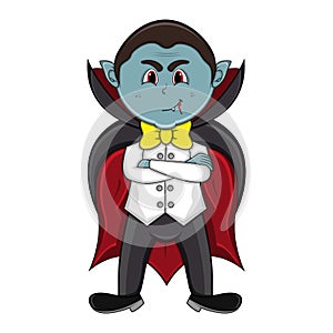 Cute Vampire Cartoon with Smile