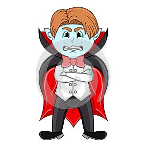 Cute Vampire Cartoon with Smile