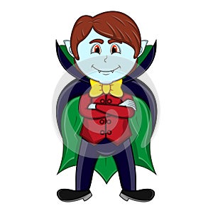 Cute Vampire Cartoon with Smile