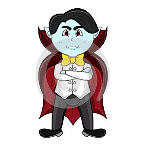 Cute Vampire Cartoon with Smile