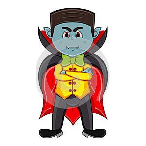 Cute Vampire Cartoon with Smile