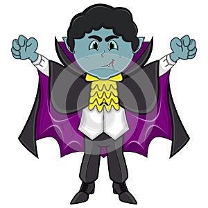 Cute Vampire Cartoon with Smile