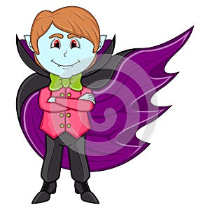 Cute Vampire Cartoon with Smile