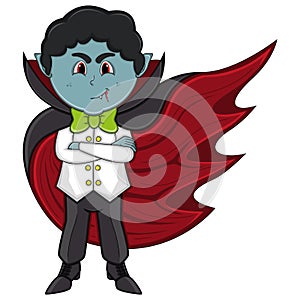 Cute Vampire Cartoon with Smile