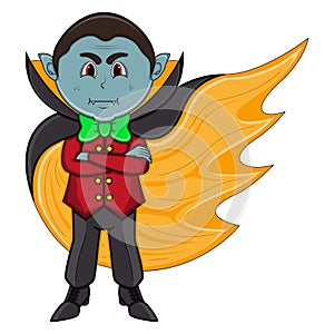 Cute Vampire Cartoon with Smile