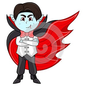 Cute Vampire Cartoon with Smile