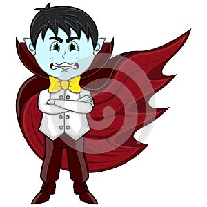 Cute Vampire Cartoon with Smile