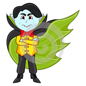 Cute Vampire Cartoon with Smile