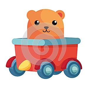 Cute vector animal, cartoon fun child toy design baby