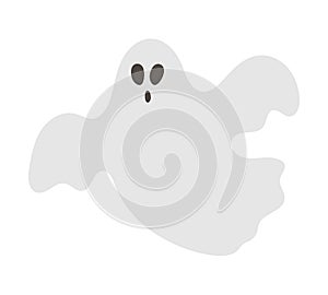 Cute vector ghost. Halloween character icon. Autumn all saints eve illustration with flying spook. Samhain party sign design for
