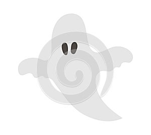 Cute vector ghost. Halloween character icon. Autumn all saints eve illustration with flying spook. Samhain party sign design for