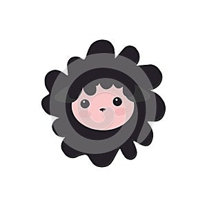 Cute Vector Lamb Illustration. little black sheep, baby picture
