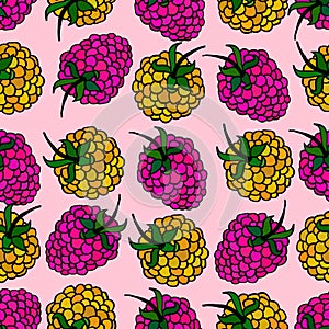 Cute vector raspberry pattern.