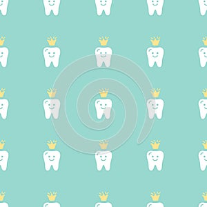 Cute vector seamless dental pattern