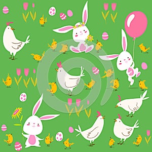 Vector seamless pattern for easter and spring