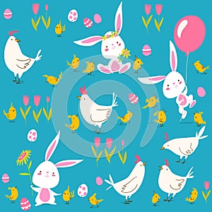Vector seamless pattern for easter and spring