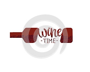 Cute vector of wine time lettering