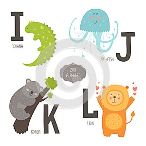 Cute vector zoo alphabet