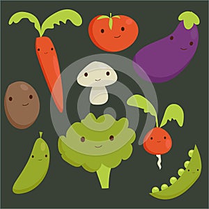 Cute vegetable characters