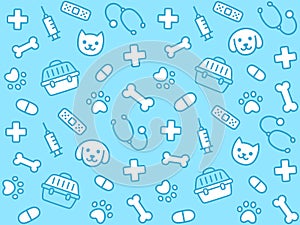 Cute vet seamless pattern