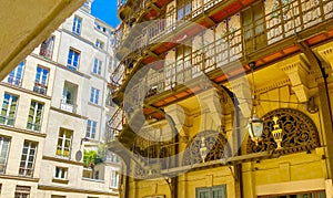 A cute view of the charming center of Paris in France