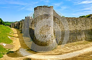 A cute view of the charming little town of Provins in France