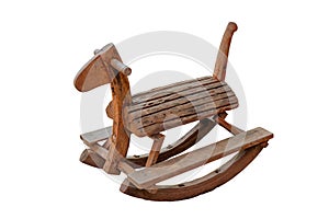 Cute vintage classic rocking horse chair children could enjoy the riding.