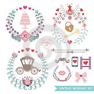Cute Vintage floral set with wedding items