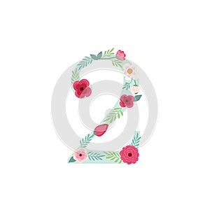 Cute vintage number two with flowers