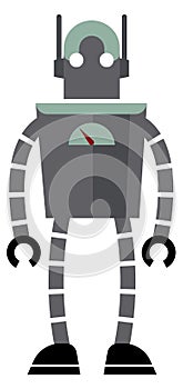 Cute vintage robot. Funny android. Smart machine