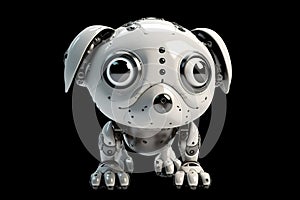 cute vintage toy robot, cat ears, big eyes, realistic