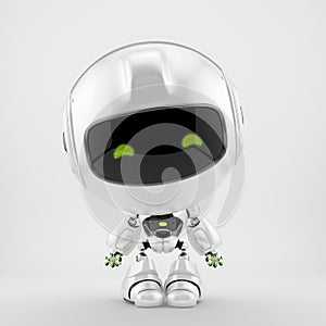 Cute violet robot toy, 3d rendering