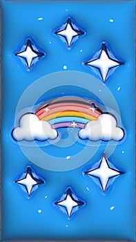 Cute Cloud Rainbow Wallpapper photo