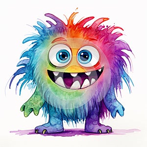 Cute Watercolor Baby Monster