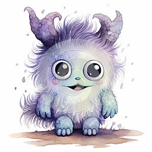 Cute Watercolor Baby Monster