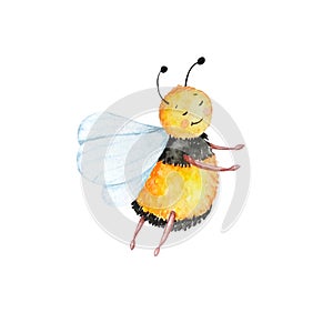 Cute watercolor bee